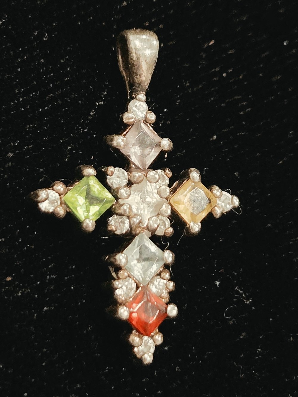 Multi-Color Cross Pendant Necklace - Women Jewelry